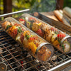 Round Outdoor BBQ Grill Roll Basket BBQ Stainless Steel BBQ Basket