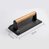 8.26*0.4'' Heavy-Duty Cast Iron Smash Bacon Press with Wood Handle, Burger Press