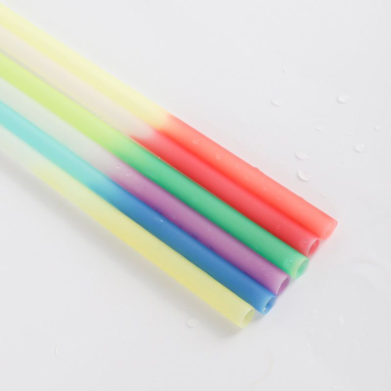 Color Changing Reusable Plastic Straw,  Multicolor, Eco-Friendly And BPA Free.