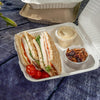 8” Disposable Boxes for Food, Containers Disposable, Compostable Take Out Containers,3-Compartment, White.