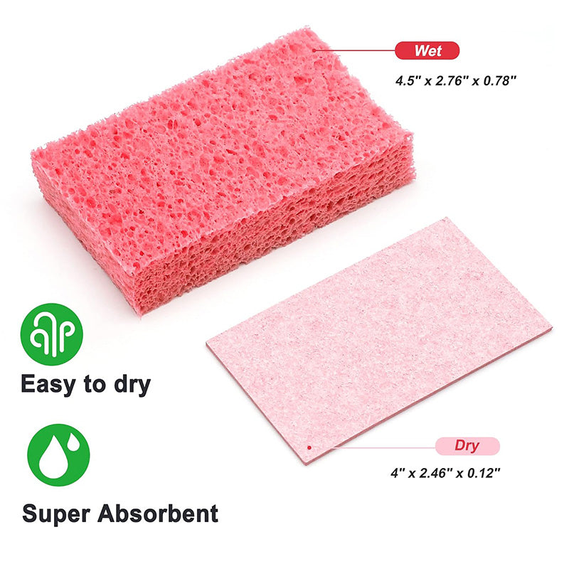 Cellulose Sponges,Non-Scratch Heavy Duty Scrub Kitchen Sponge, Pop Up Eco