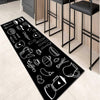 Modern Home Kitchen Mat With Hand Drawn Cooking Utensils Pattern, Soft, Washable, Non-slip, Absorbent Mat For Living Room, Dining Room, Kitchen, Bedroom