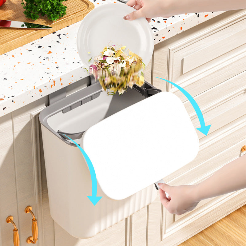 Kitchen Waste Bin for Counter Top or Under Sink, Mountable Hanging Small Trash Can with Lid for Cupboard/Bathroom/Bedroom/Office/Camping