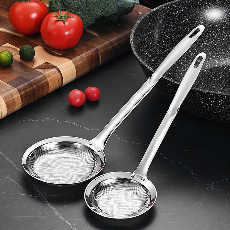 Fine Mesh Stainless Steel Colander, 304 Stainless Steel Fine Mesh Strainer with Handle, Fine Mesh Sieve Slotted Spoon Stainless Steel