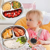 200 Pack Stainless Steel Divided Plate, 3 Sections Diet Control Dinner Plate, Unbreakable Monkey Shape Compact Food Serving Tray for Kids, Picky Eaters, Campers