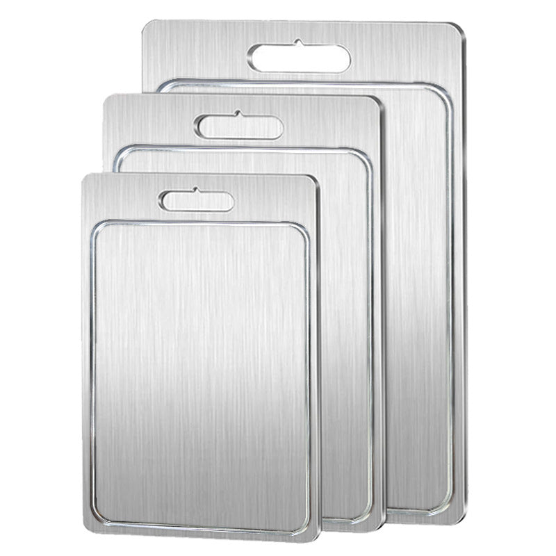 New Groove Antibacterial And Mildew-Proof 304 Stainless Steel Cutting Board-25*15CM