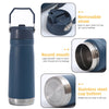 22 oz Insulated Stainless Steel Sports Water BottleWith Top Handle, Double-Wall Travel Thermal Water Flask