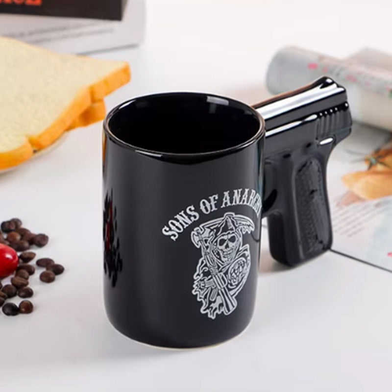 Novelty Ceramic Coffee Mugs Gun Mugs Pistol Cup for Amazing Gift