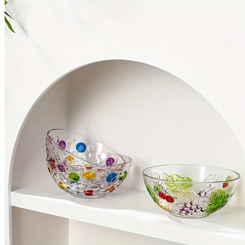 24PCS Grape Dot Hand-painted Creative Dessert Glass Bowl