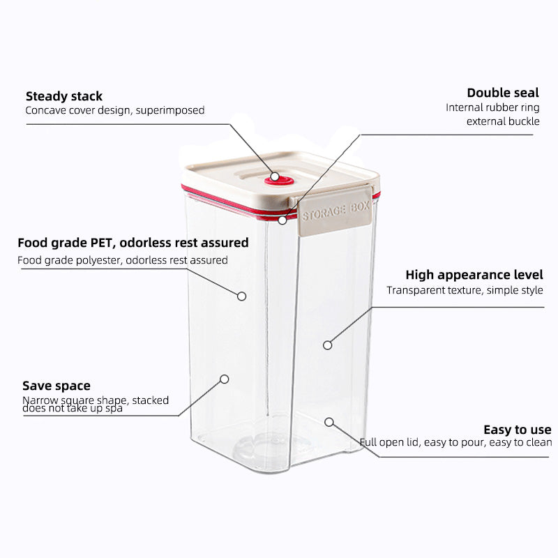 Vacuum Containers for Food Storage, 1800ml Meal Prep BPA FREE Food Storage Containers with Lids for Kitchen