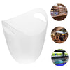 Home Ice Container Dull Polish Champagne Ice Bucket with Handle Bar