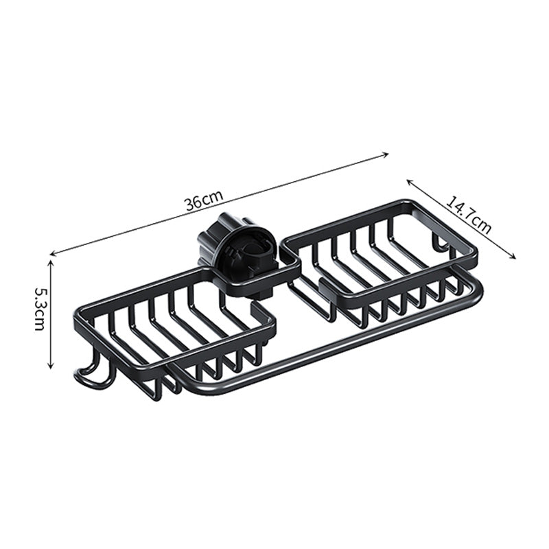 Faucet Sponge Holder Double Rack Kitchen Sink Caddy Organizer Over Faucet Hanging Faucet Drain Rack for Sink Organizer