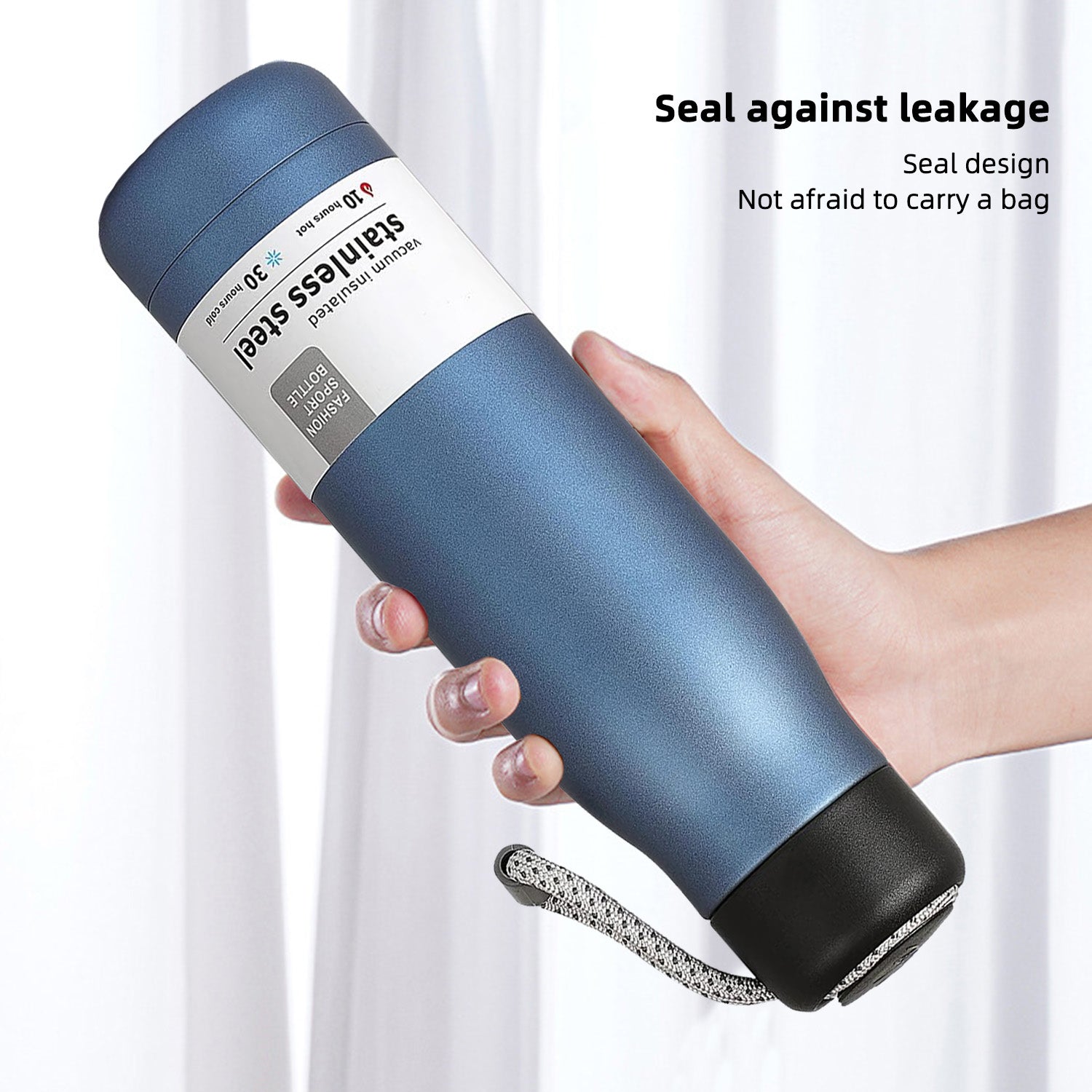 Small Water Bottle, Insulated Water Bottle, Stainless Steel, Wide Mouth Portable Lid, 18 oz