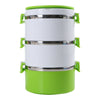 Thermal Lunch Box Stackable Hot Food Insulated Food Container Stainless Steel Round Lunch Box Sealed Food Containers with 3-Layer