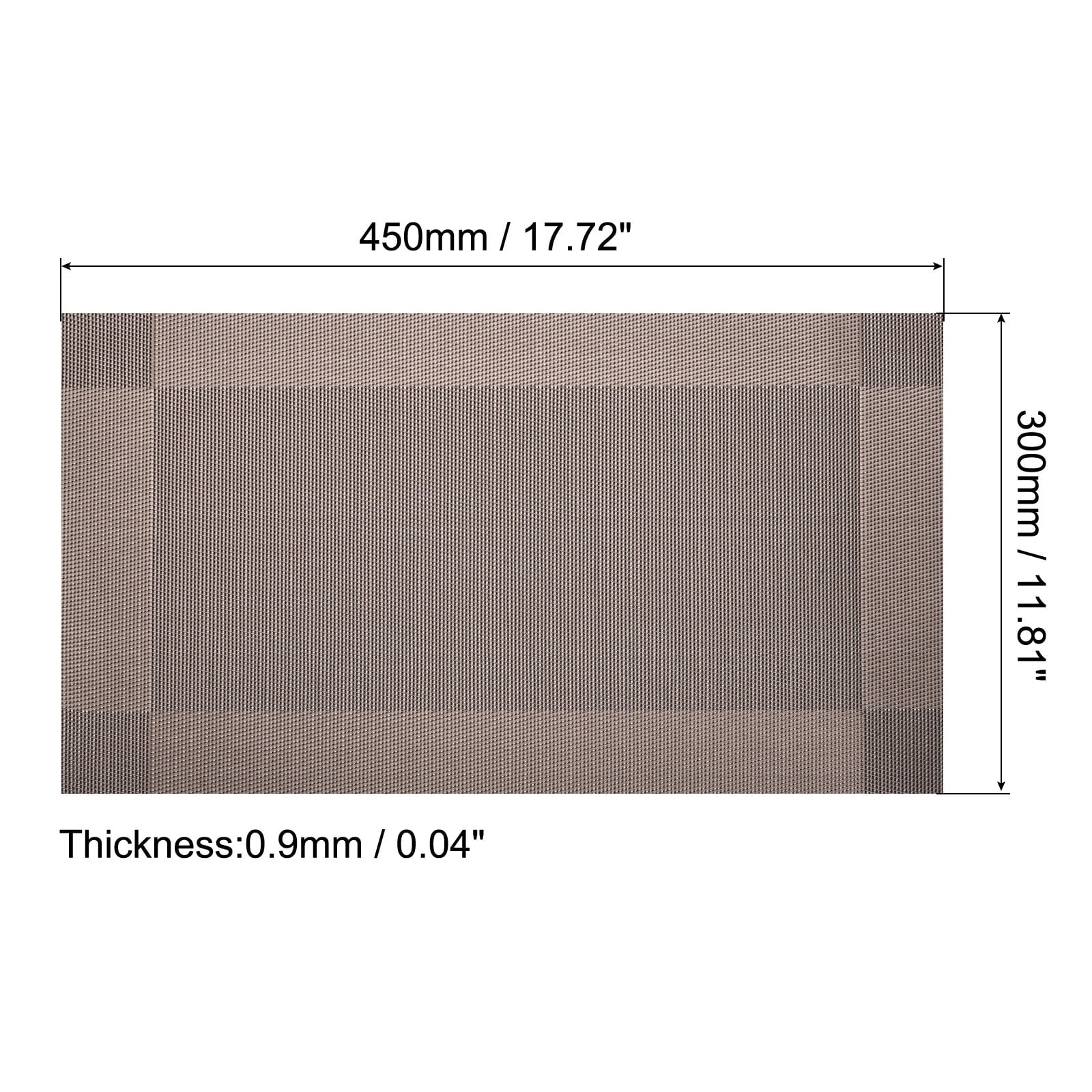 450x300mm Woven Table Place Mats Vinyl Coffee