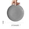 Gray Ceramic Dinner Plates, Reactive Glaze Porcelain Plates, Modern Shape Dinnerware Dishes for Kitchen,Microwave&Dishwasher&Oven Safe