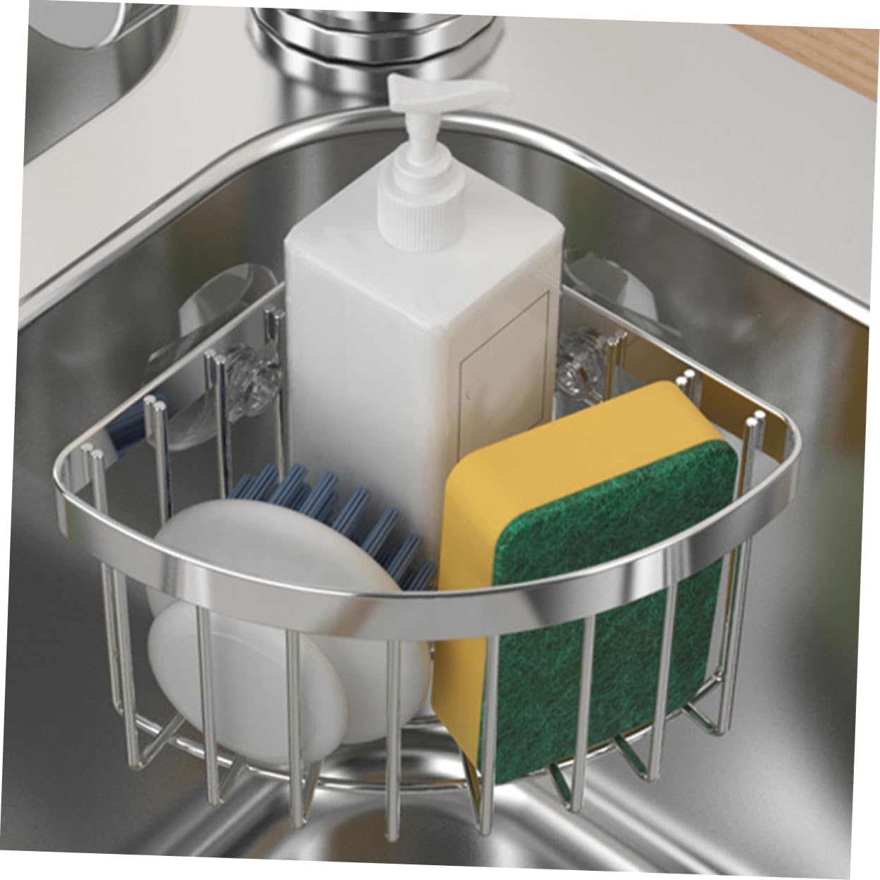 Sponge Holder for Kitchen Sink Suction Kitchen Sponge Holder Sink Holder Shelf Carbon Steel Towel