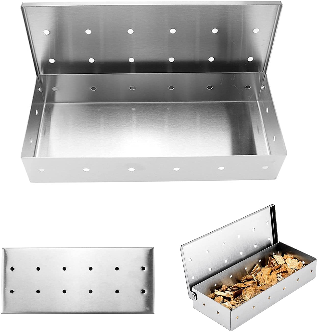 BBQ Grill Box Practical Firm Stable Stainless Steel Smoker Box