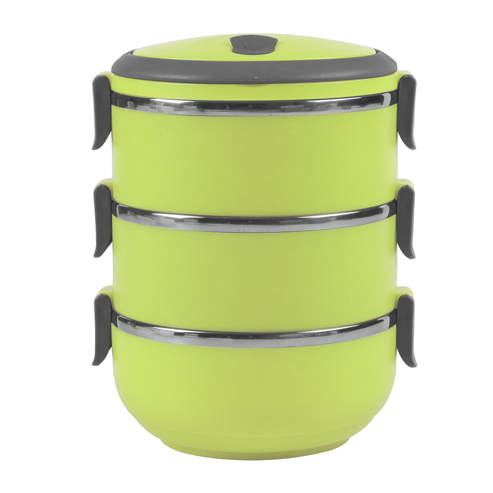 3-Layer Food Insulated Container Stainless Steel Round Lunch Box