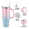 40oz Leakproof Stainless Steel Insulated Travel Tumbler with Handle Straw Lid